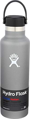 Hydro Flask Standard Mouth Water Bottle, Flex Cap - 21 oz, Graphite