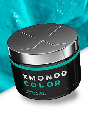 Xmondo Hair Color Turquoise Hair Healing Semi Permanent Color | Vegan Formula With Hyaluronic Acid To Retain Moisture, Vegetable Proteins To Revitalize Hair, And Bond Boosting Technology, 8 Fl Oz 1-Pack #TOP6