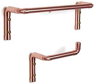 Copper Toilet Roll Holder & Towel Rail Set