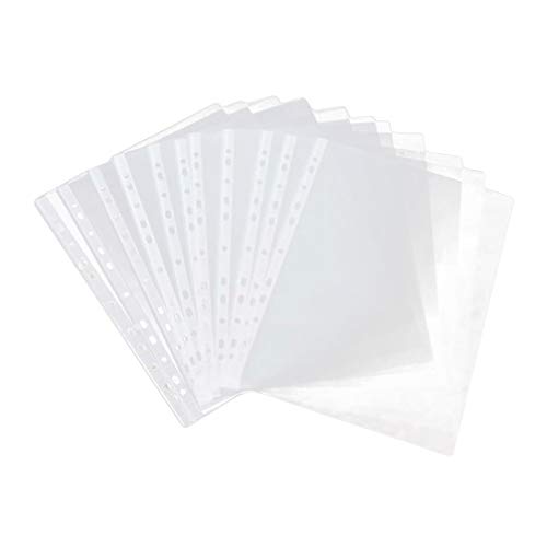 NUOBESTY 100pcs Sheet Protectors A4 Clear Page Protectors for 11 Ring Binder Paper Report Cover (Thicker 8C for Important Document)