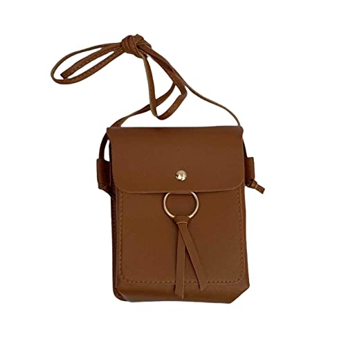 ルナリ ショルダーバッグ スマホポーチ レディース スマホバッグ 斜め掛け 軽量 カジュアル 携帯 ポシェット キャメル
