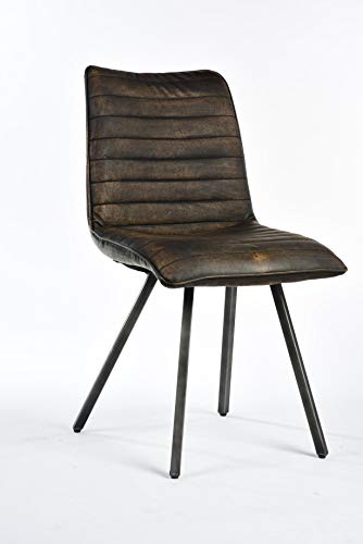 Way Home Store Matthew - Silla industrial de comedor de piel sintética vintage industrial para salón Cover