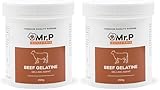Mr.P Ingredients Gélatine Bovine Halal en Poudre 250g, 250 Bloom, Idéale pour Desserte Gélifié et Guimauve, Gélatine en Poudre Halal, Sans Sucre, Sans Gluten, Sans OGM (Lot de 2)