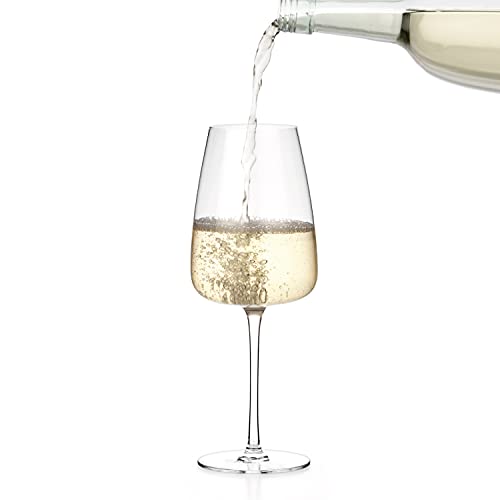 Luxbe - Crystal Red Or White Wine Glasses 17-Ounce, Set Of 4 - Handcrafted Red Or White Wine Glass - Professional Wine Tasting - 500Ml #TOP1