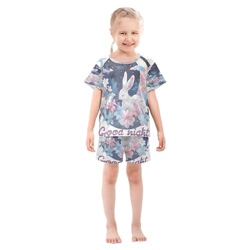 senya Short Sleeve Pajamas Sets Summer Cotton Sleepwear Lovely Rabbit Surrounded by Moon3