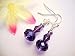 Handmade Casual Wear Jewelry by Bad Apple Design - Amethyst Purple Faceted Earrings | Nickel & Lead Free Crystal February Birthstone Silver Beads Dangle Ear Wires - Prefect Gift for Women Girls