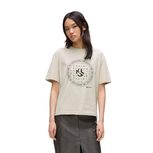 Karl Lagerfeld Jeans, Mujeres, Camiseta Bandana De Manga Corta Regular, Corte Regular, Beige, M