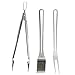 Produktbild Jamie Oliver Grillbesteck 3tlg. Edelstahl Grillzange BBQ Grillbürste Gabel Zange Grill Zubehör Besteck Profi Qualität Besteckset