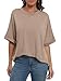 ANRABESS Womens Tops Oversized T Shirts Short Sleeve Crewneck Summer Casual Loose Basic Tee Shirt 2026 Trendy Fashion Clothes Khaki Small