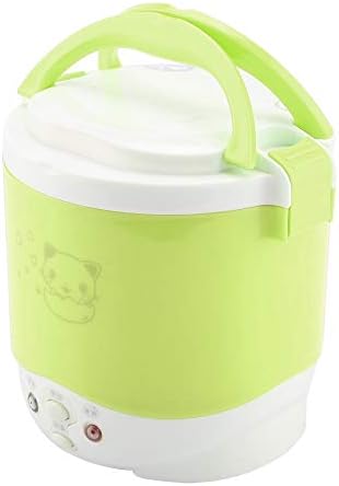 1L Mini Rice Cooker Steamer, 170W Electric Food Steamer Lunch Box Portable Multifunctional Food Heater Steamer for Cooking Rice, Porridge, Nutritious Eggs, Warm Dishes Office Outdoor School Use(Green)