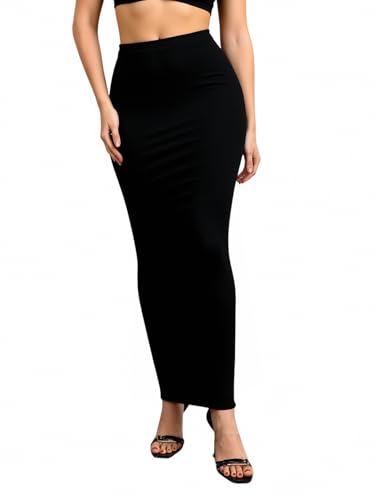 Women's Bodycon Maxi Skirt Casual High Elastic Waist Stretchy Going Out Skirts