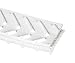 Apache 20105106-14 Food Handling Polyester PVC Lightweight Belting, Chevron Top x Friction Surface, Interwoven, 120 Working Tension, 0.25" Thickness, White