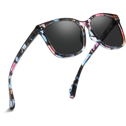 Square Polarized Sunglasses for Women - Womens Classic Style UV400 Protection Lens Sun Glasses