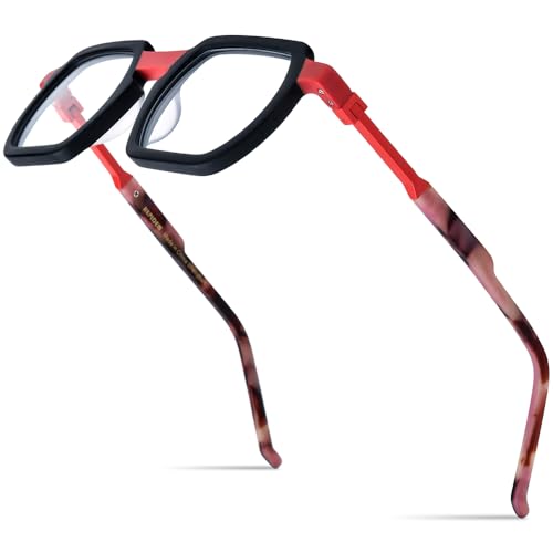 Image of HEPIDEM Matte Multicolor Acetate Glasses Frame Men Vintage Square Eyeglasses Optical Spectacles 9289