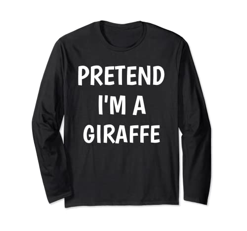 Disfraz de jirafa con texto en inglés "Pretend I'm A Giraffe" Manga Larga