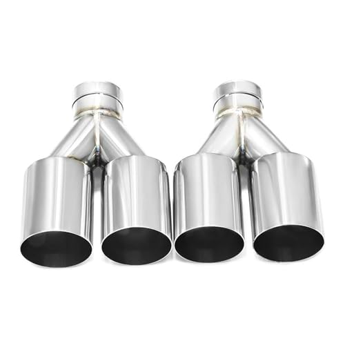 Embout d'échappement double acier inoxydable de précision avec coupe droite - 3
