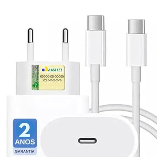 Carregador Turbo 25W Compatível iPhone 15 PLUS 15 PRO 15 PRO MAX ANDROID GALAXY s10 s20 s21 s22 s23 s24, Todos ANDROID Entrada TIPO-C + Cabo Reforçado USB-C - Fast