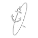 NOUMANDA Women's Nautical Jewelry Sailor's Anchor Easy Open Hook Bracelet Bangle (silver)