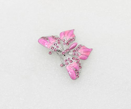 Image of Gorgeous Rhinestone Crystal Enamel Butterfly Pin Brooch