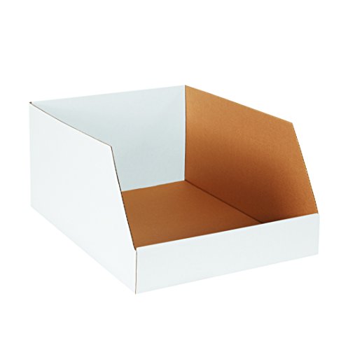 Image of Tape Logic TLBINJ182412 Jumbo Open Top Bin Boxes, 18 inch x 24 inch x 12 inch, White (Pack of 20)