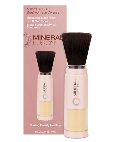 Mineral Fusion Brush-On Powder Sunscreen for Face SPF 30 | Transluscent Natural Daily Sun Care with UVA UVB Protection | Hypoallergenic, Non-Toxic | TSA & Travel Friendly