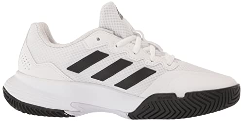 adidas Tênis masculino Gamecourt 2, Branco/Preto/Branco, 9.5