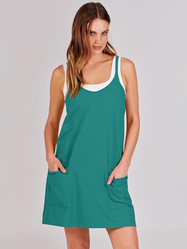 Image of ANRABESS Women Athletic Dress Summer Tennis Workout Active Sports Mini Romper Dress Built in Shorts Travel Vacation Clothes