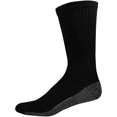 CTL COMFORT WITH QUALITY Men's Work Socks Big Foot 10 Pair Black Breathable Cotton Rich Reinforced Hell & Toe size 11-14 Cover