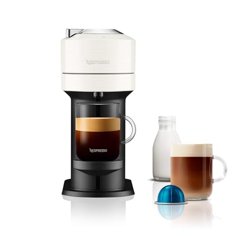 Nespresso Vertuo Next Coffee Machine by De'Longhi, Over 30 Varieties of Coffee Pods, 6 Cup Sizes, Americano, Starter Capsule Set Included, EN120.W, White
