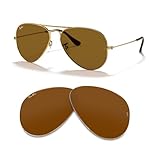 Ray-Ban Original AVIATOR LARGE METAL RB3025 001/33 58MM Crystal B-15 Brown Replacement Lenses For Men For Women +BUNDLE with ACCESSORY EYEWEAR KIT
