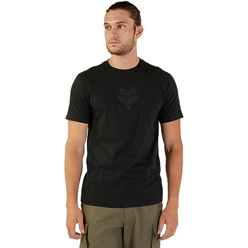 Fox Racing Men's Standard Fox Head SS PREM TEE, Black/Black, Medium