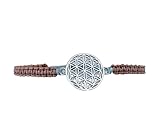 Armband Lebensblume, Blume des Lebens silber, Geschenke für Frauen, Armband Damen, handgemachter Schmuck (Taupe)