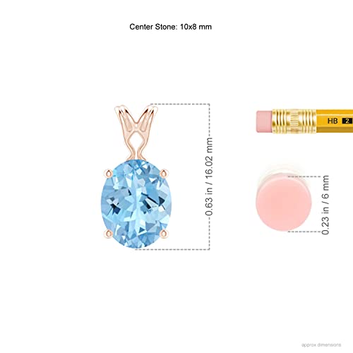 Angara Natural Aquamarine Solitaire Pendant for Women | Vintage in 14K Solid Gold/Platinum | March Birthday, Anniversary, Gemstone Jewellery Gift3