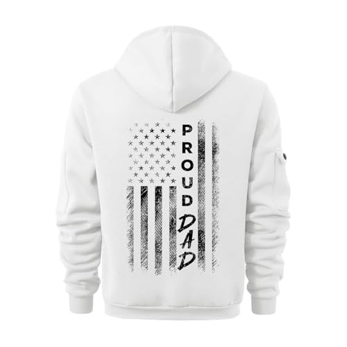 Mens American Flag Hoodies USA Patriotic Dad Printed Quarter Zip Long Sleeve Hooded Sweatshirt Tactical Cargo Pullover3