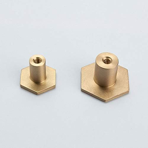Brushed Brass Hexagon Cabinet Knobs Dresser Pulls Kitchen Furniture Handle Hardware 5Pack (5, 21x34mm)
