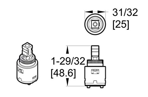 Pfister 9740740 Avalon/Treviso 26/529 Series 25Mm Cartridge Sub Assembly #TOP2