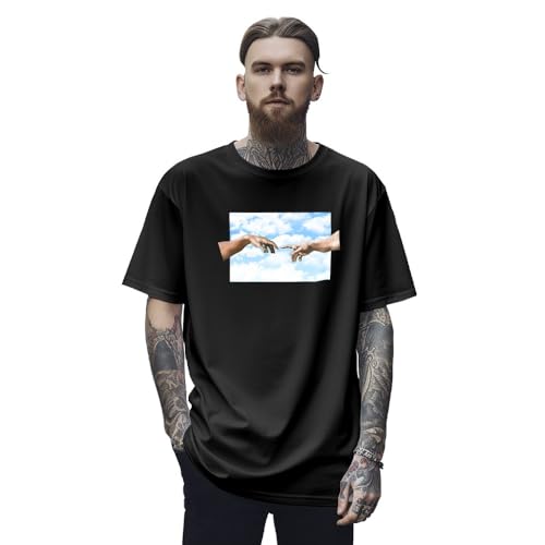 Camisa Camiseta Oversized Streetwar Genuine Grit Masculina Larga 100% Algodão 30.1 Mãos de Deus - Pr