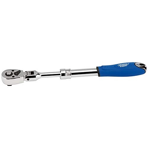 Draper 26810 72 Tooth Flexible Head Extending Reversible Ratchets, 380mm , Blue