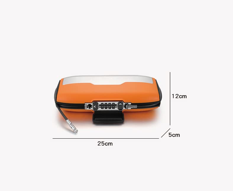 Caja de seguridad portátil de 4 dígitos con cerradura de combinación con cuerda para deportes al aire libre, gimnasio, playa, compras, caja de almacenamiento de seguridad (naranja)