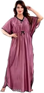 Women’s Satin Long Nighty – Elegant Night Dress-Womens Nighty A1_P1 Price In India