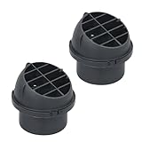 Zehiony 2 PCS Car Parking Heater Air Outlet Vent Covers, 360° Rotatable Duct Deflector with Grille, Heat-resistant Round Warm Air Condition Hose Outlet Cover, for Most Vehicles (Black)