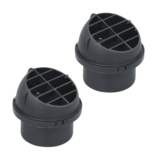 Zehiony 2 PCS Car Parking Heater Air Outlet Vent Covers, 360° Rotatable Duct Deflector with Grille, Heat-resistant Round Warm Air Condition Hose Outlet Cover, for Most Vehicles (Black)