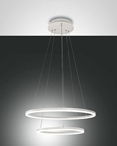 Fabas Luce Giotto Pendelleuchte inkl. Smartluce LED 52W Metall- und Methacrylat Weiss