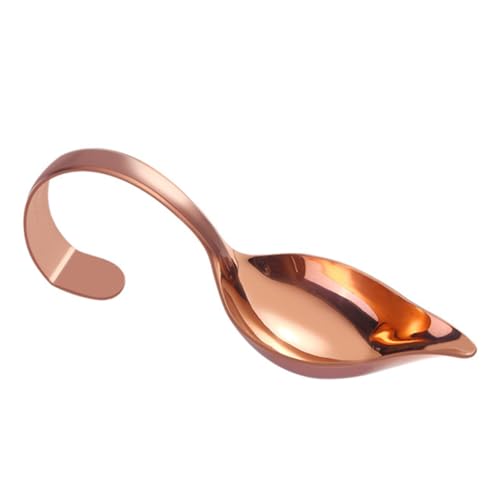 CLISPEED 1stück Edelstahl Saucier Spoon Mit Ergonomischem Design Zum Malen Und Dekorieren Von Saucen Für Steak Fischkaviar Und Mehr Küchenutensil Roségold Und Praktisch