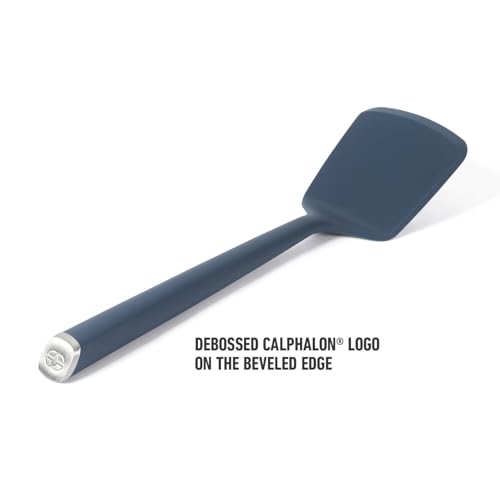 Image of Calphalon Edge Silicone Turner, Flexible Silicone Cooking Spatula with Reinforced Core, Heat-Resistant Nonstick-Safe Turner for Flipping & Cooking, Navy