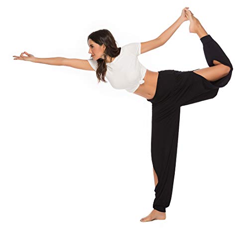 AvaCostume Womens Harem Yoga Pants Side Slit Sport Workout Sweatpants4
