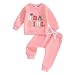 SAYOO Baby Birthday Girl Outfit Embroidery Birthday Girl Print Sweatshirt Pullover+Sweatpants Princess 2Pcs Fall Clothes (Pink, 18-24 Months)