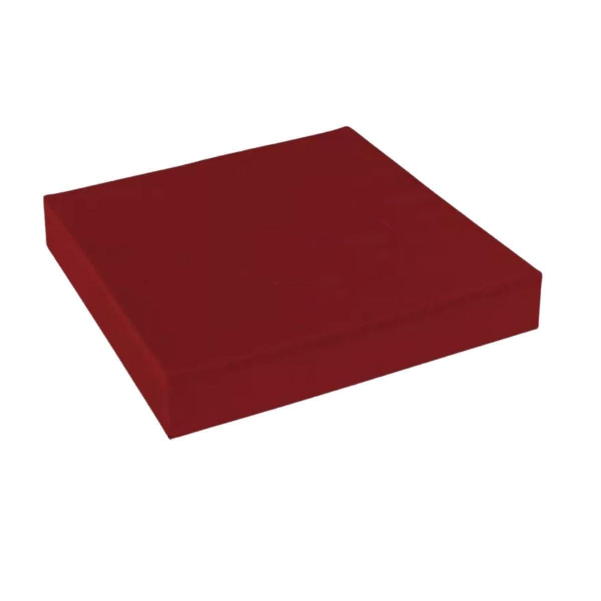 4cm Thick Waterproof Chair Cushion Comfortable Seat Pad with Removable Zipped Cover for Kitchen, Dining, Living Room & Garden Patio Rattan Furniture (Burgundy, 14" x 14" (36 x 36 cm))