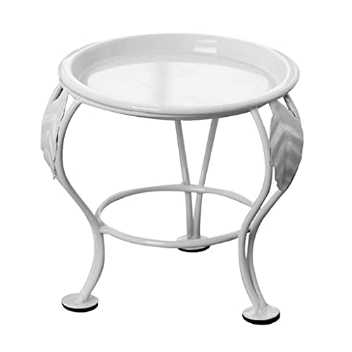 Soporte para macetas de hierro para interiores y exteriores, mini soporte para plantas, macetas, portavelas, estantes (color: blanco, tamaño: 13,513,513 cm)