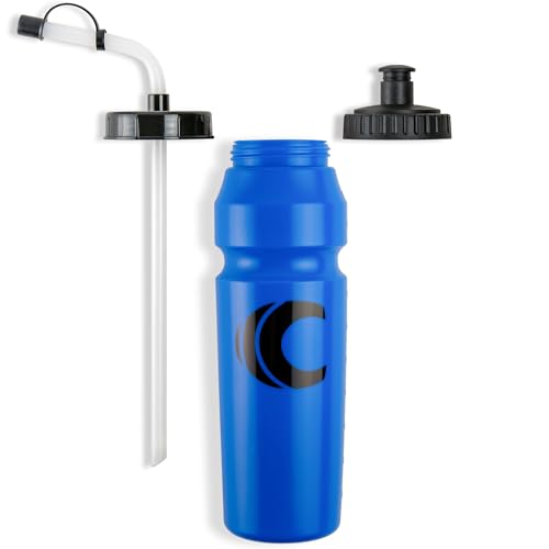 Image of Cannon Sports 1 Liter Sports Water Bottle, BPA-Free, 34 Oz Capacity, Large Mouth, 2 lids (Straw and Squeeze), Great For Helmet Sports Such As Hockey, Lacrosse, Football, Boxing (Royal Blue)
